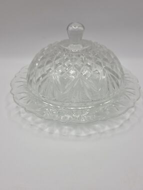 Anchor Hocking Pineapple Pattern Butter Dish. From About 1960's